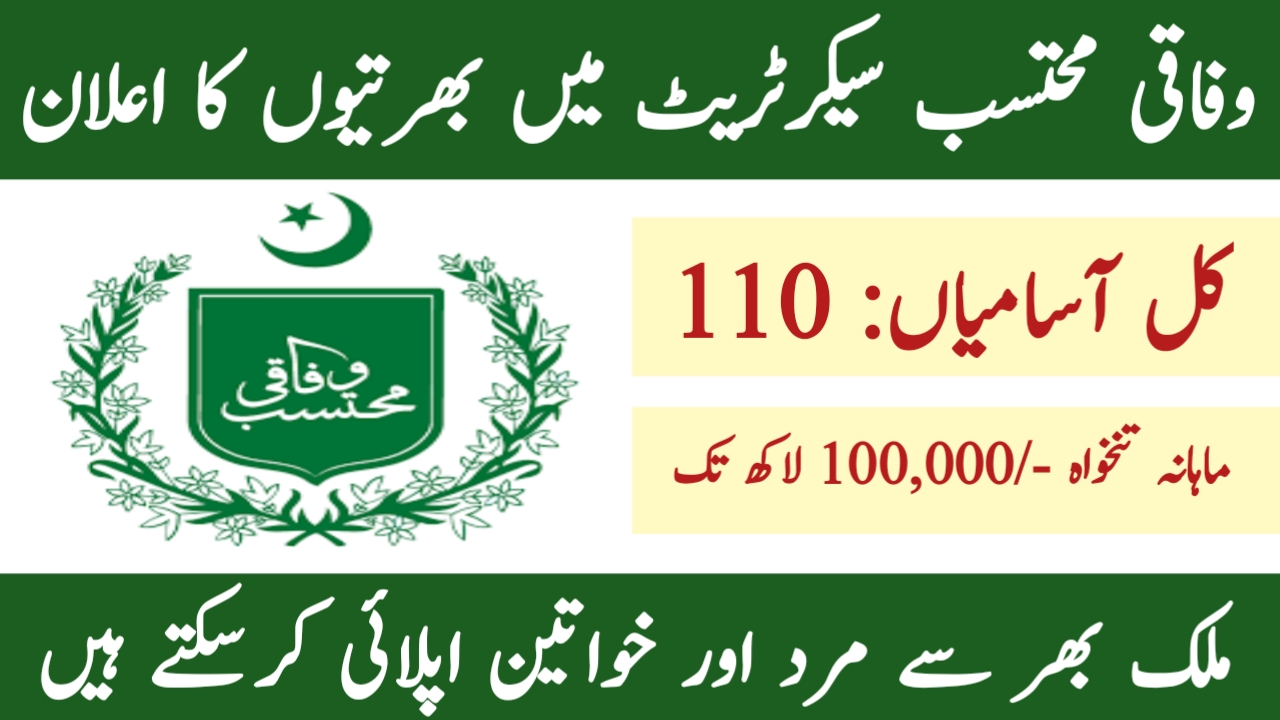 Wafaqi Mohtasib Jobs 2024 - Online Apply