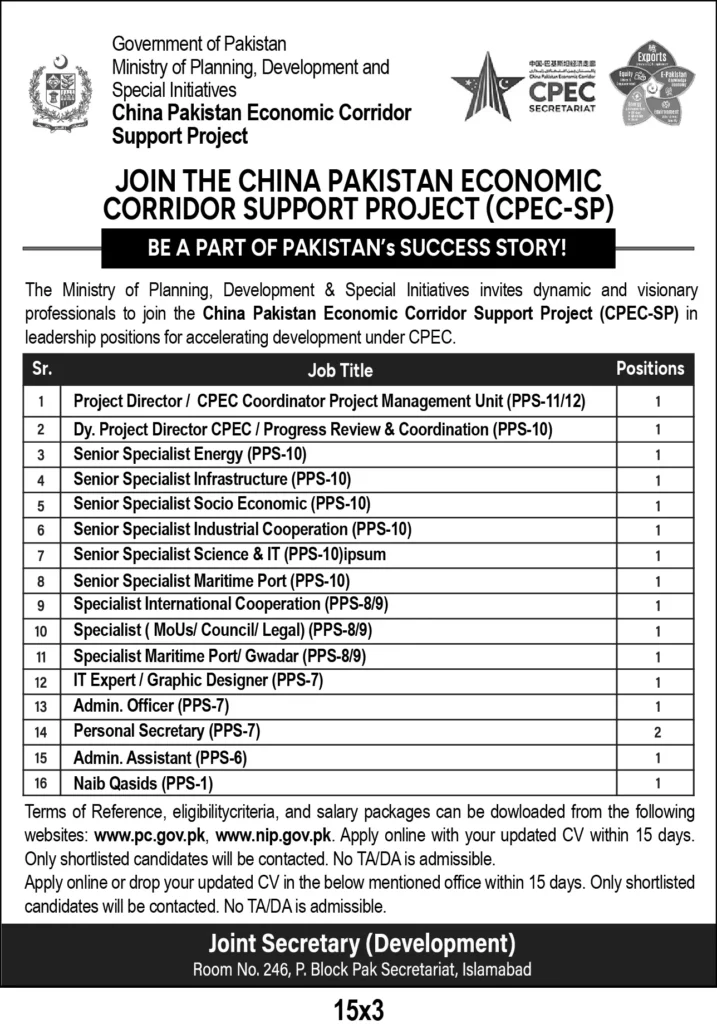 China Pakistan Economic Corridor Jobs 2024