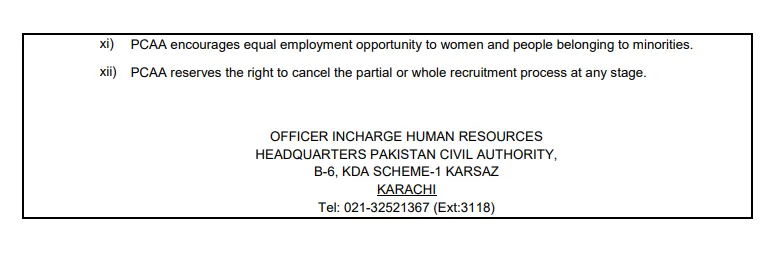 Pakistan Civil Aviation Authority Careers