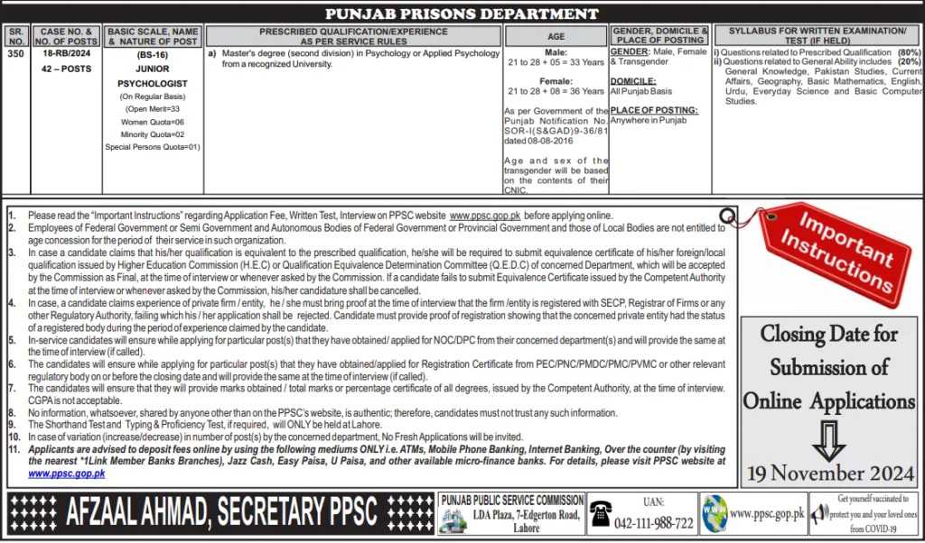 Punjab Jail Police Jobs 2024