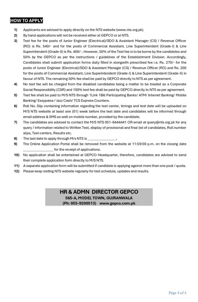 Gujranwala Electric Power Company Jobs
