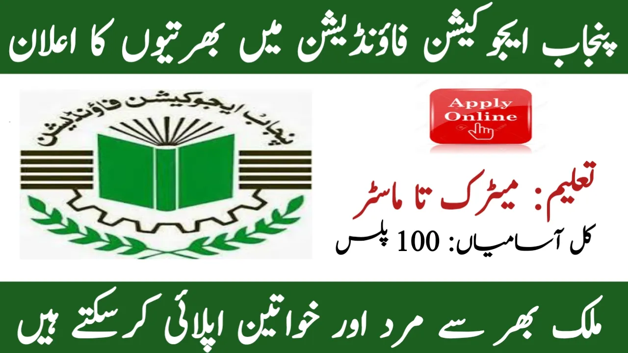 Punjab Education Foundation Jobs 2025