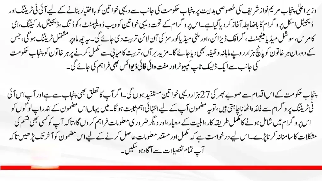 Chief Minister Punjab IT Training Program