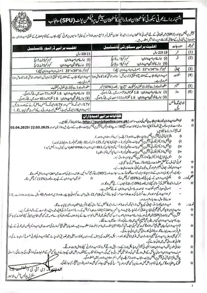 Special Protection Unit Jobs 2025