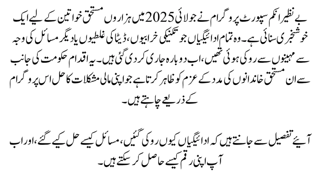 BISP 8171 Payments Resume in July 2025