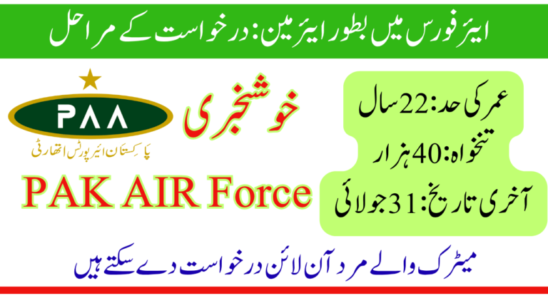 Join Pakistan Air Force as an Airman