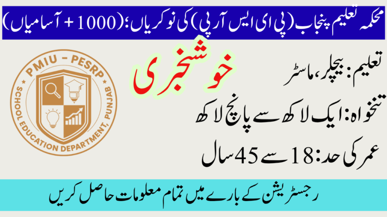Punjab Education Department(PESRP) Jobs
