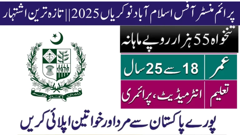 Prime Minister Office Islamabad Jobs 2025