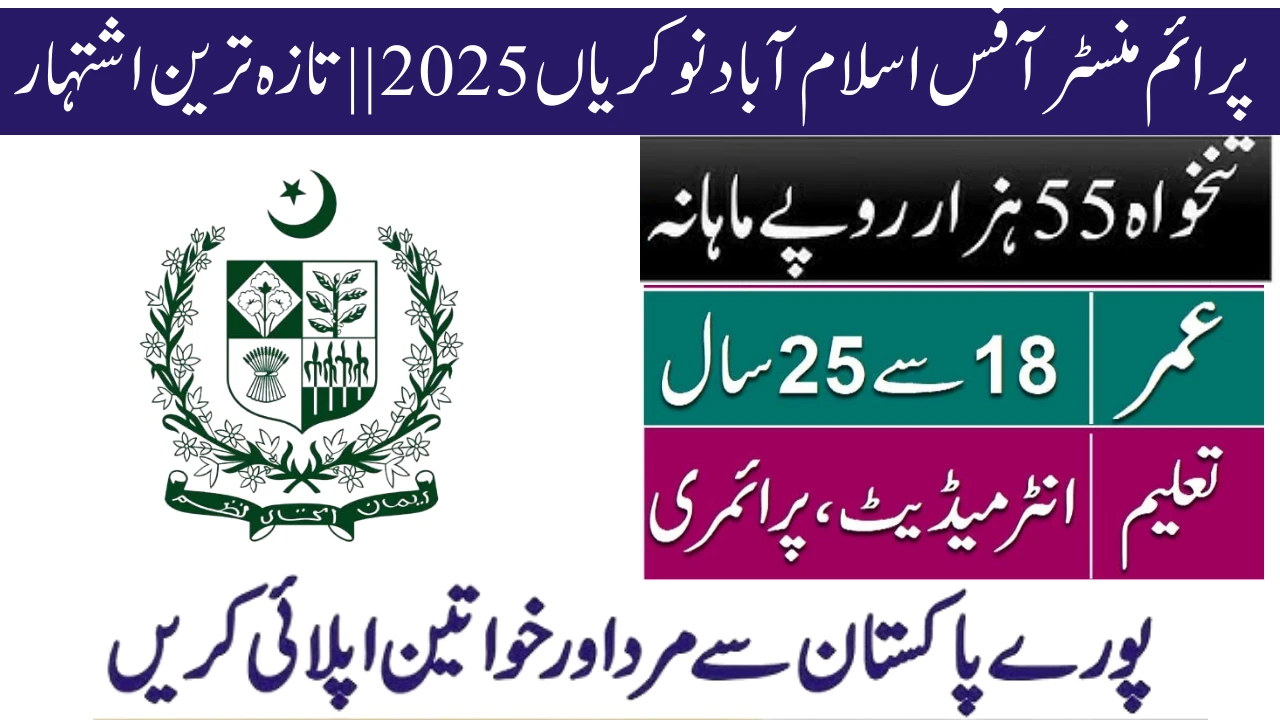 Prime Minister Office Islamabad Jobs 2025