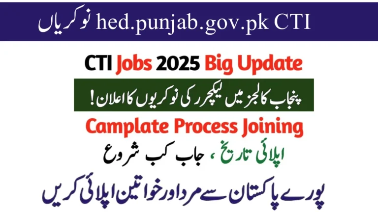 hed.punjab.gov.pk CTI Jobs 2025