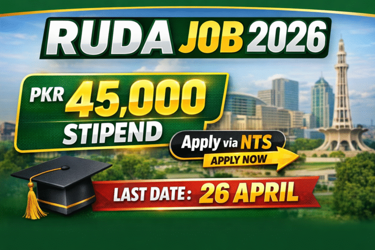 🚀 RUDA Young Leadership Program 2026 – Apply Online via NTS | 45,000 Monthly Stipend