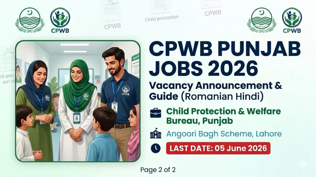 Child Protection & Welfare Bureau (CPWB) Punjab Jobs 2026