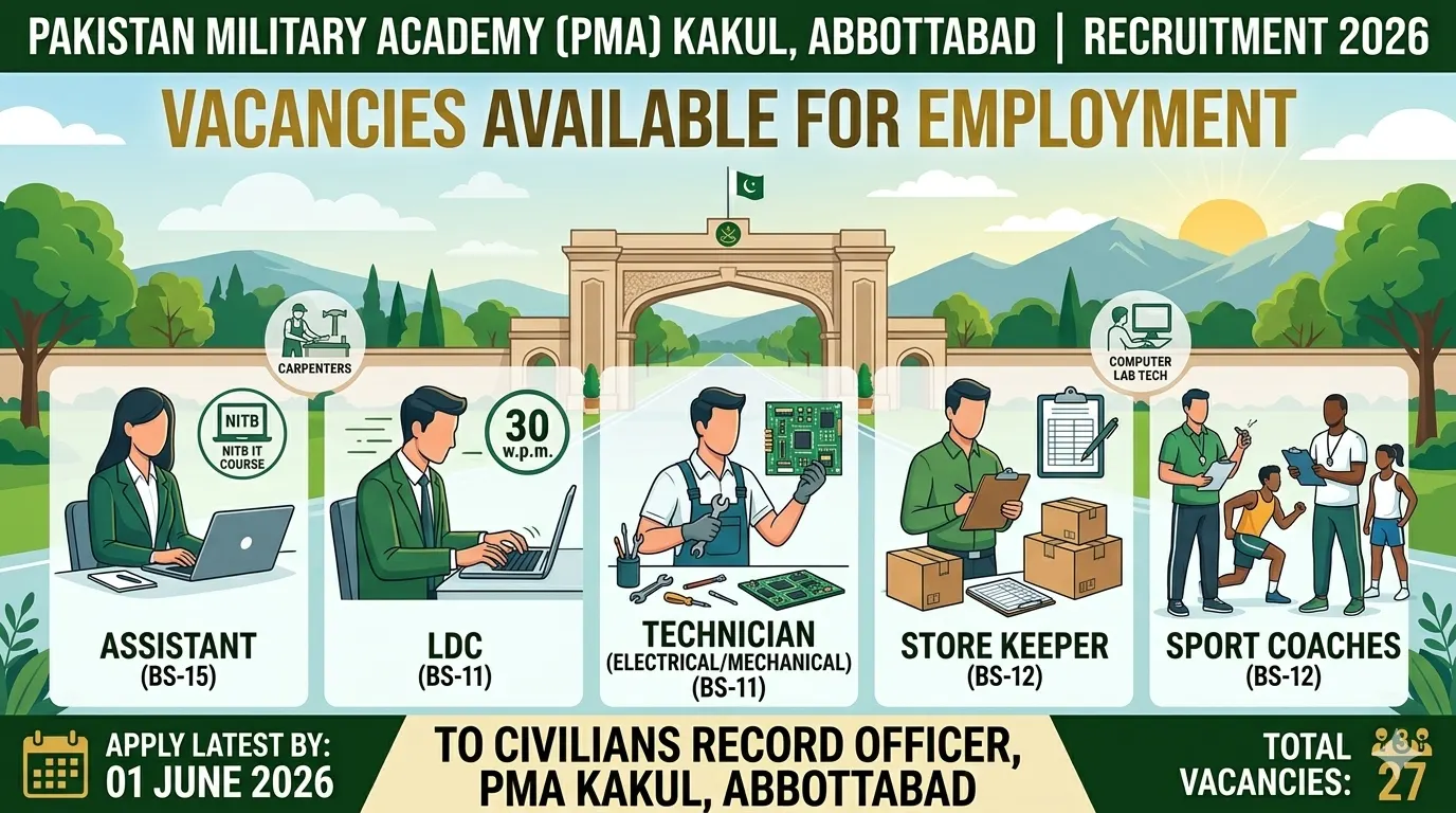 Pakistan Military Academy PMA Kakul Jobs 2026