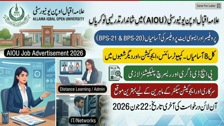 Allama Iqbal Open University AIOU Jobs 2026