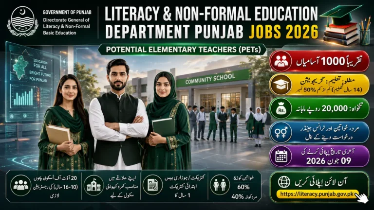Literacy & Non-Formal Education Department Punjab Jobs 2026
