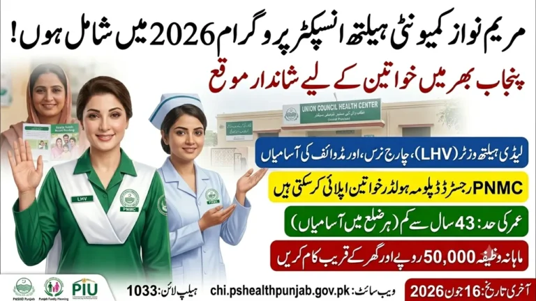 Maryam Nawaz Community Health Inspector Program 2026