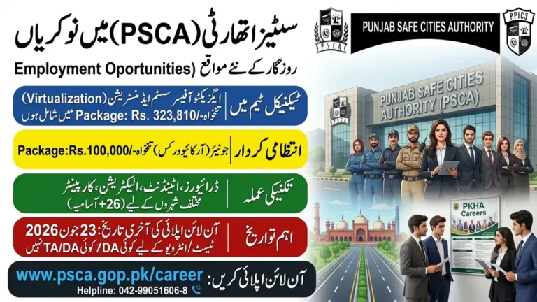 Punjab Safe Cities Authority PSCA Jobs 2026 Online Apply