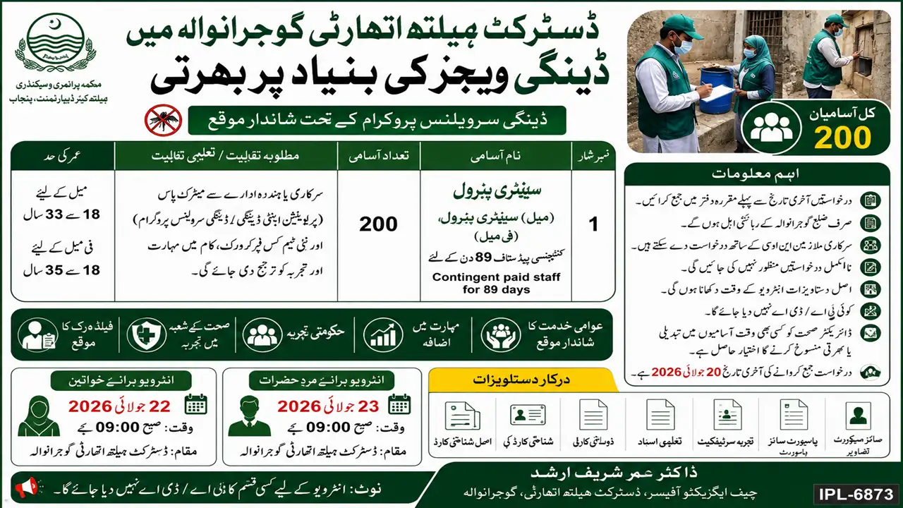 District Health Authority Gujranwala Jobs 2026