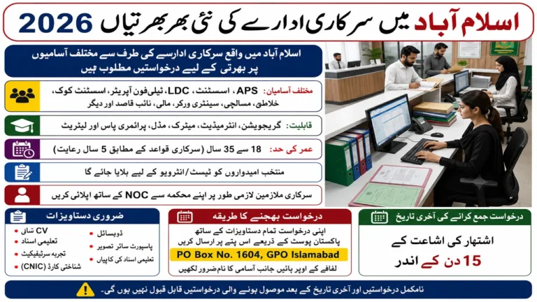 Islamabad Based Government Organization Jobs 2026