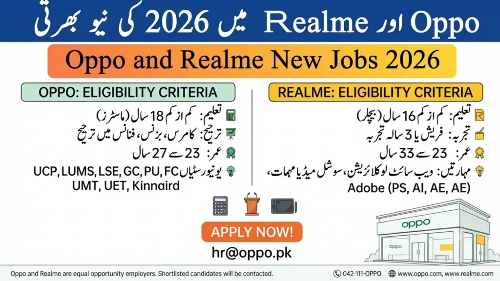 Oppo aur Realme Pakistan Mein Jobs 2026