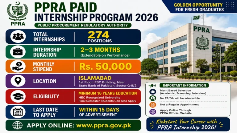 PPRA Paid Internship Program 2026