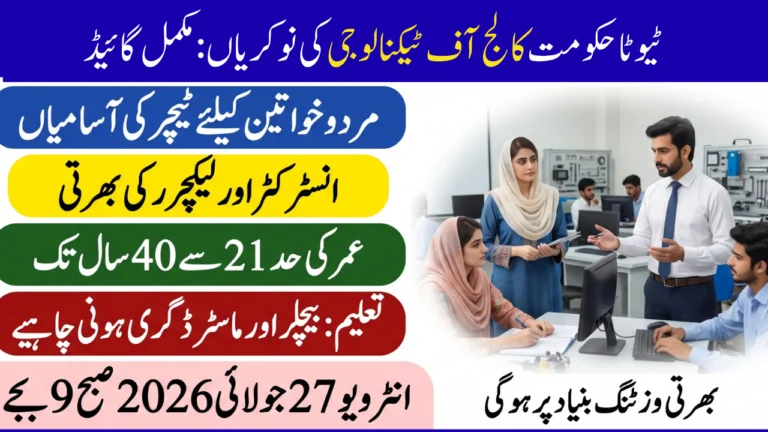 TEVTA Govt College of Technology Faisalabad Walk-in Interviews