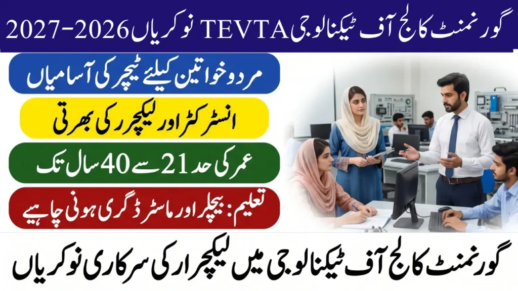 Government College of Technology TEVTA Jobs