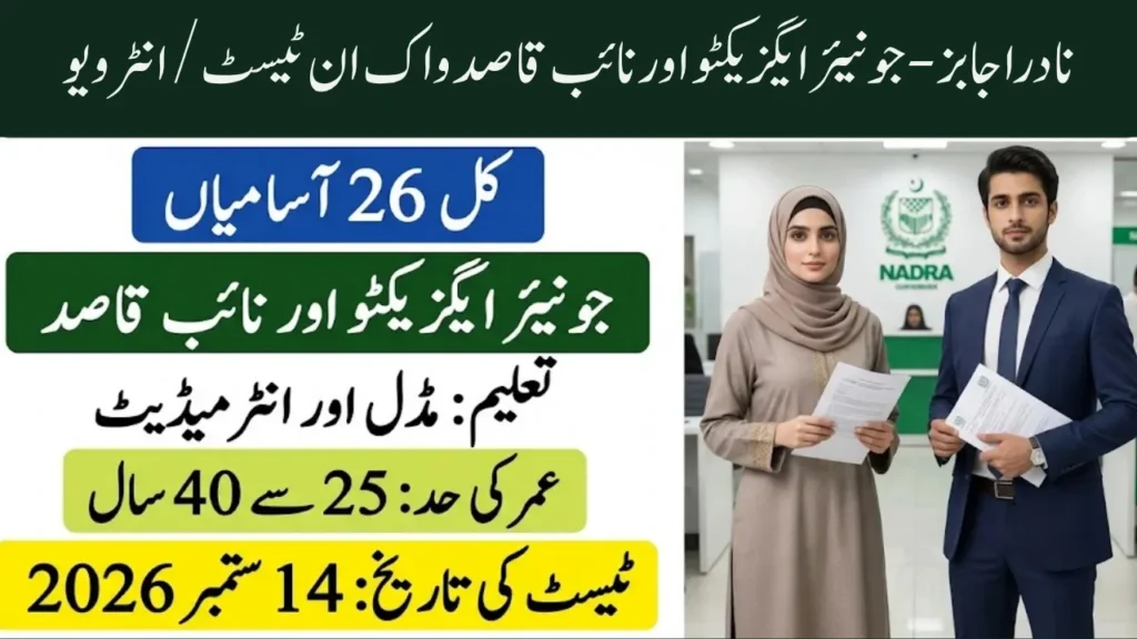 NADRA Walk-In Test Interview Jobs 2026
