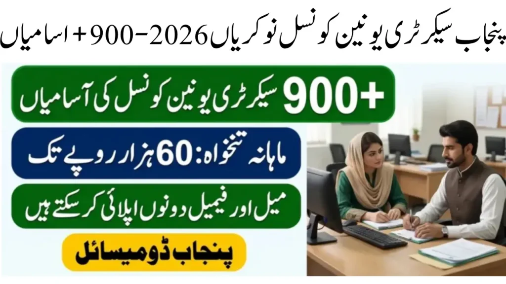 Punjab Secretary Union Council Jobs 2026