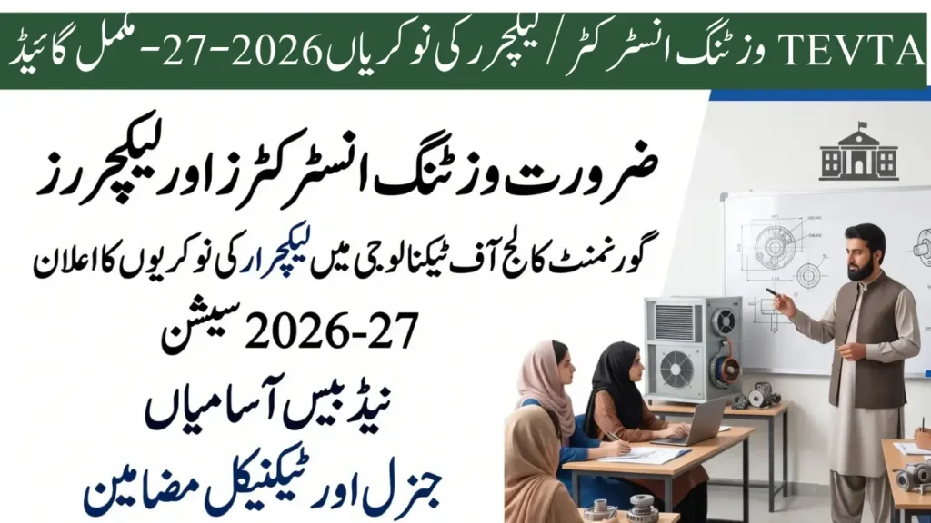 TEVTA Visiting Instructor Lecturer Jobs