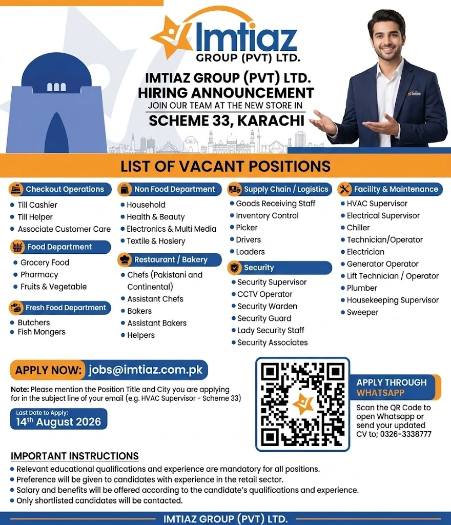 Imtiaz 33 Jobs 2026