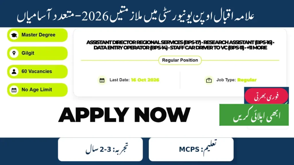 Allama Iqbal Open University Jobs 2026