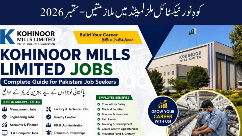 Kohinoor Textile Mills Limited Jobs 2026