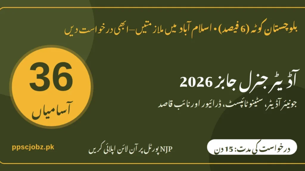 Auditor General of Pakistan Jobs 2026