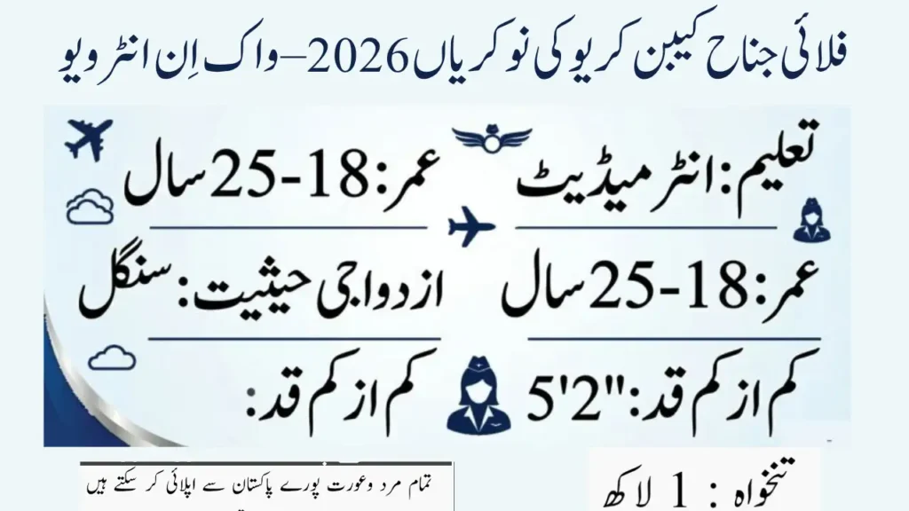 Fly Jinnah Cabin Crew Jobs 2026